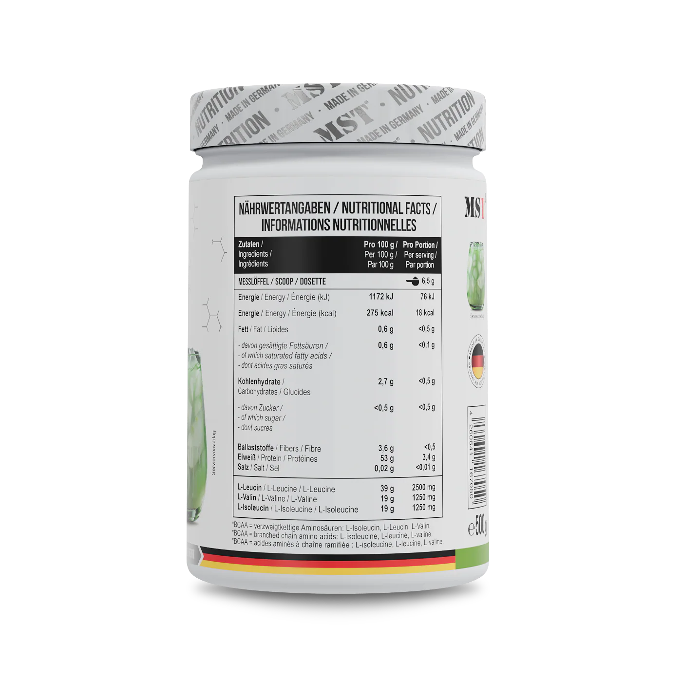 MST BCAA Zero 500 g Green Apple - Image 2
