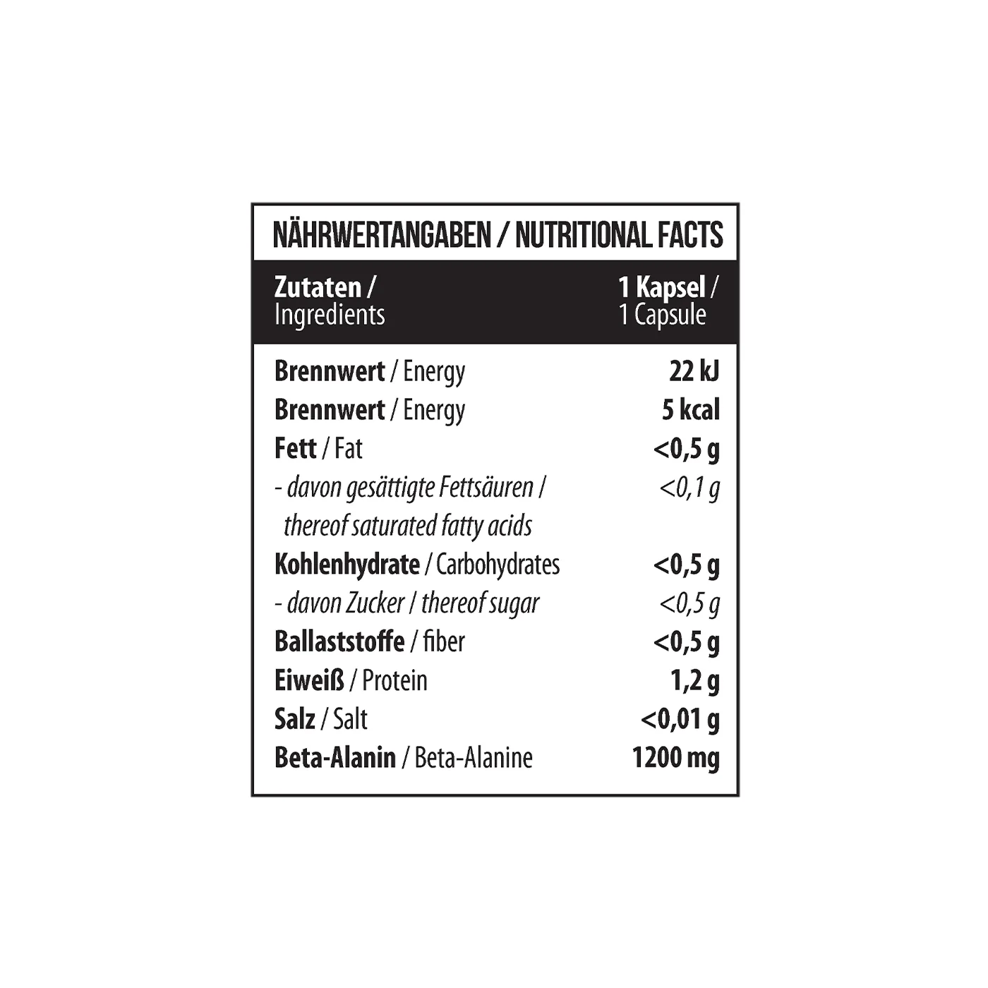 Beta Alanine 1200 mg 60 Kapseln - Image 4