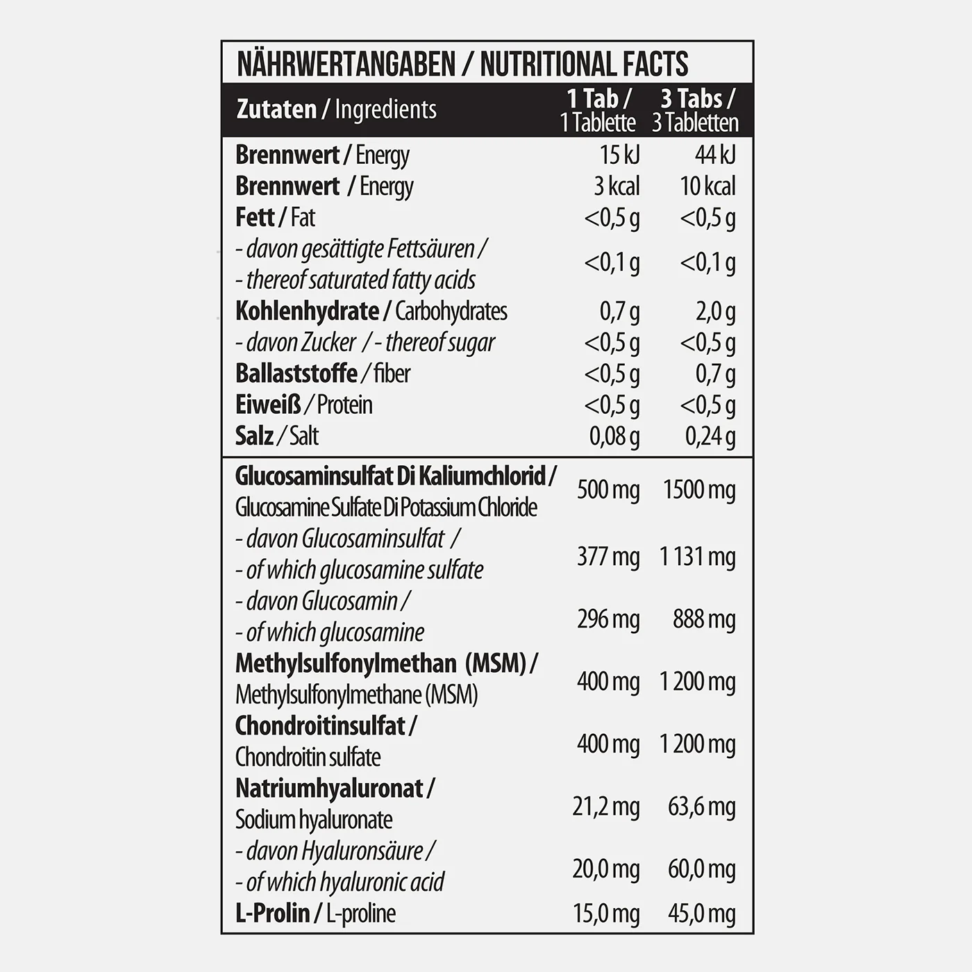 Glucosamin Chondroitin MSM + Hyaluron 90 Tabletten - Image 3