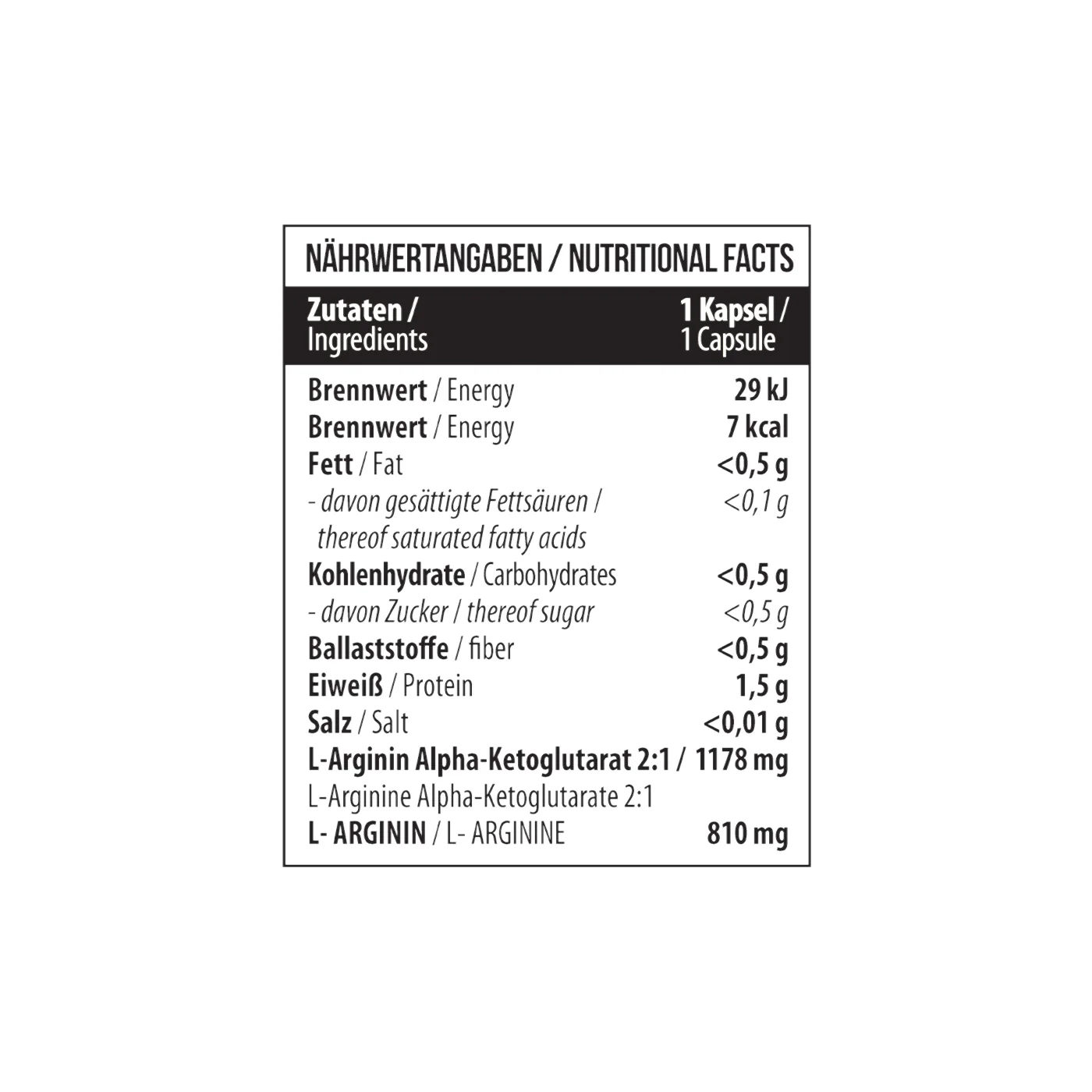 Arginine AAKG 1178 mg 60 Kapseln - Image 4