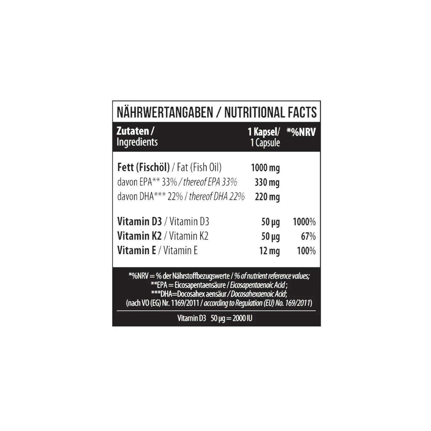 Omega 3 500 mg  D3 + K2 60 softgels - Image 4