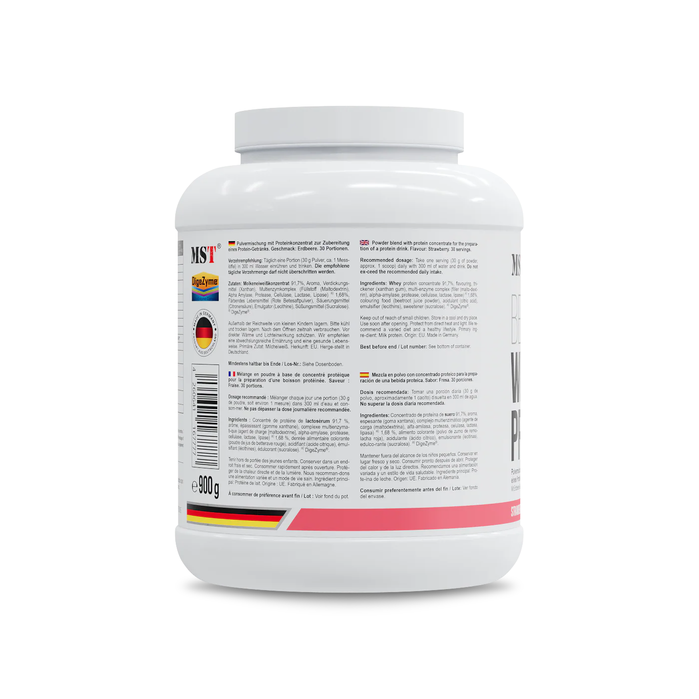 Protein Best Whey + Enzyme 900 g Strawberry - Image 3