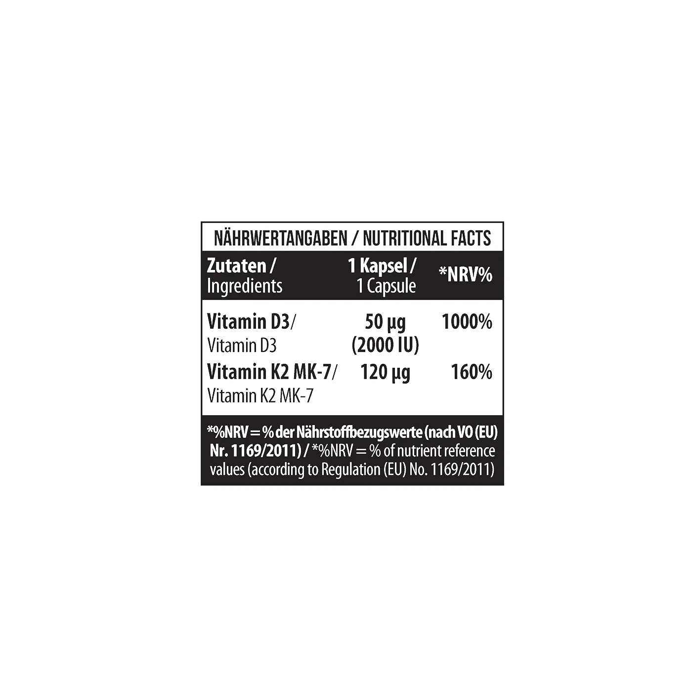 Vitamin D3 + K2 MK7 120 Caps - Image 4